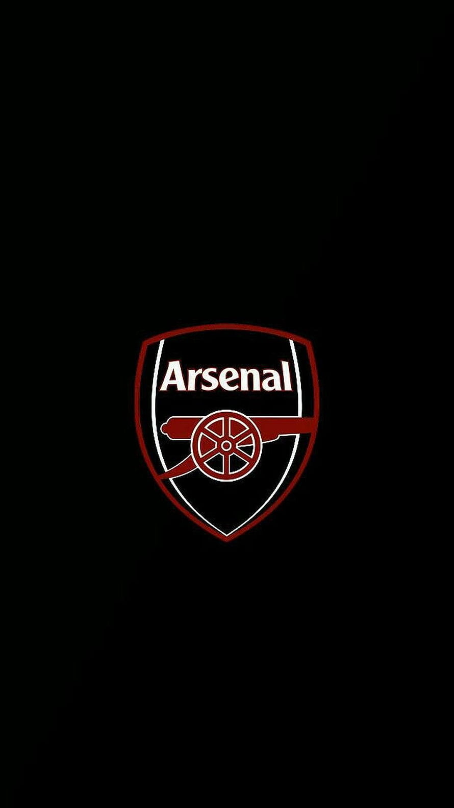 Arsenal FC Official Club Crest Logo on Black Background HD phone wallpaper