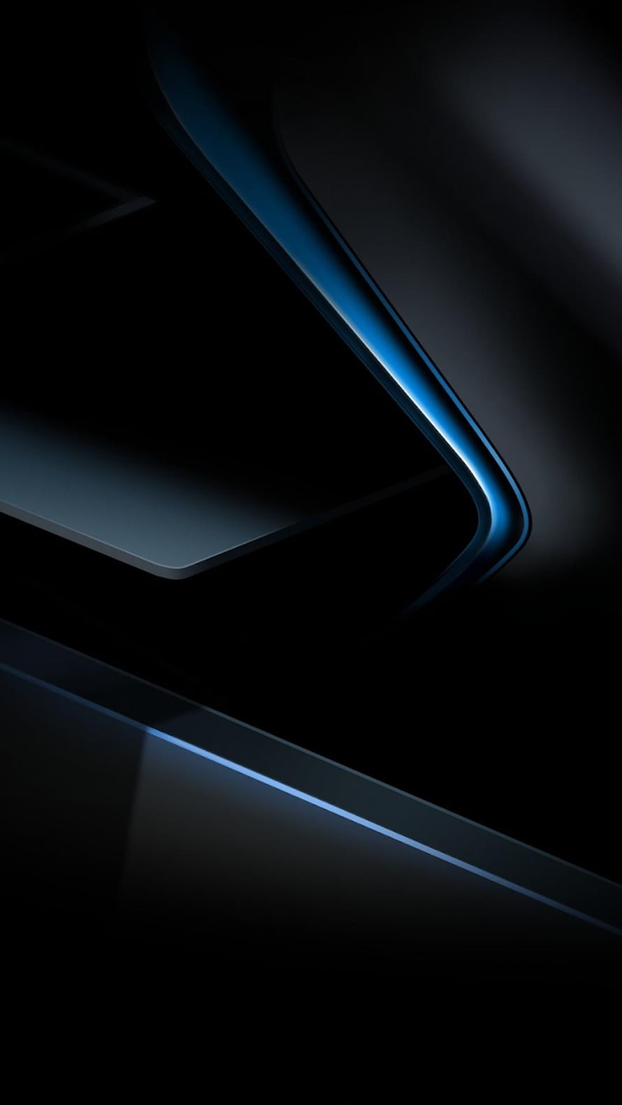 Sleek Dark Blue Abstract Wallpaper with Glowing Edges and Smooth Curves HD phone wallpaper