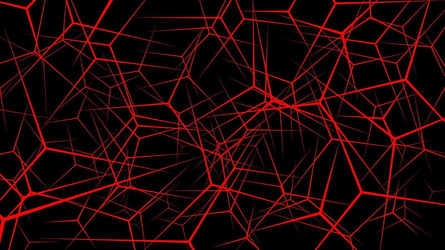Abstract Red Geometric Network Lines On Black Background HD wallpaper