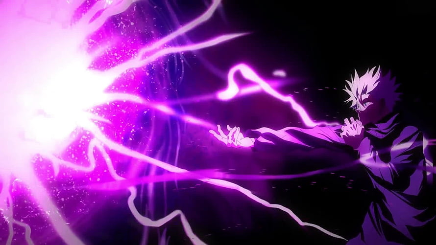 Satoru Gojo Unleashing Hollow Purple Technique in Jujutsu Kaisen Anime HD wallpaper