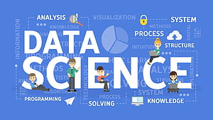 Data Science Concept Illustration with Analysis, Programming, and Visualization Elements HD wallpaper