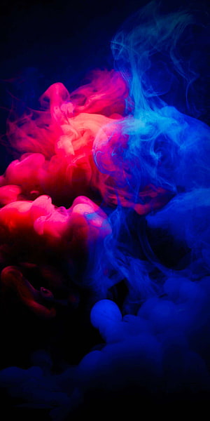 Vibrant Pink and Blue Ink Clouds Swirling in Dark Water Abstract Art HD phone wallpaper