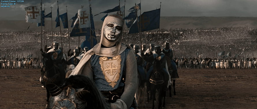Kingdom of Heaven Knight in Silver Mask Leading Crusader Army on Horseback HD wallpaper