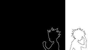 Hunter x Hunter Killua Minimalist Line Art Silhouette Wallpaper HD wallpaper