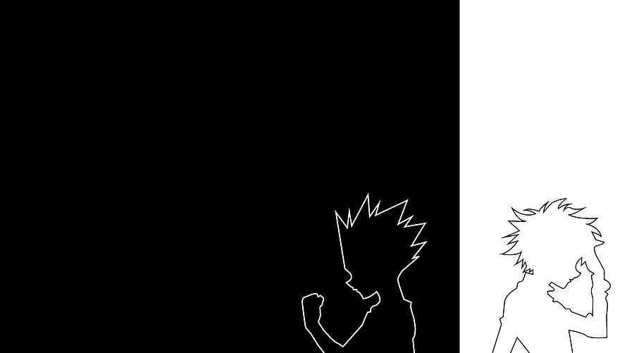Hunter x Hunter Killua Minimalist Line Art Silhouette Wallpaper HD wallpaper