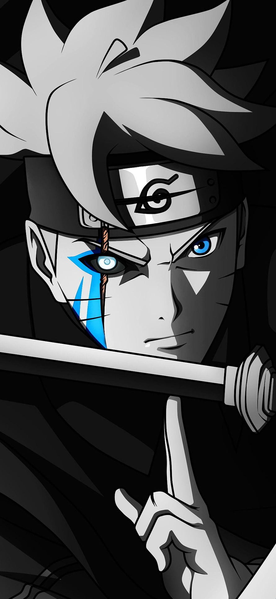 Kakashi Hatake anime character portrait with Sharingan and sword HD phone wallpaper