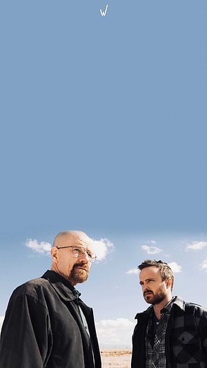 Breaking Bad Walter White and Jesse Pinkman Standing in Desert Under Blue Sky, breaking bad , #Breaking Bad HD phone wallpaper