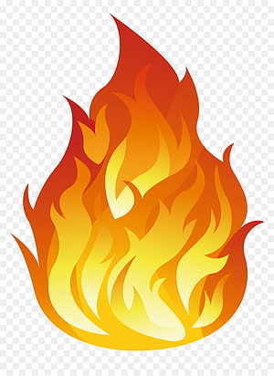 Vector Illustration of a Stylized Fire Flame Icon in Orange and Yellow HD phone wallpaper
