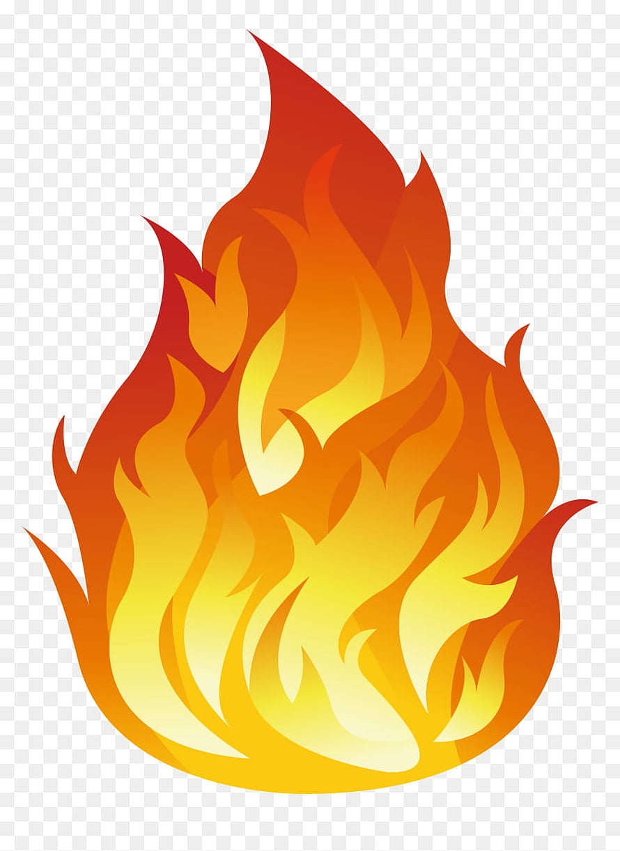 Vector Illustration of a Stylized Fire Flame Icon in Orange and Yellow HD phone wallpaper