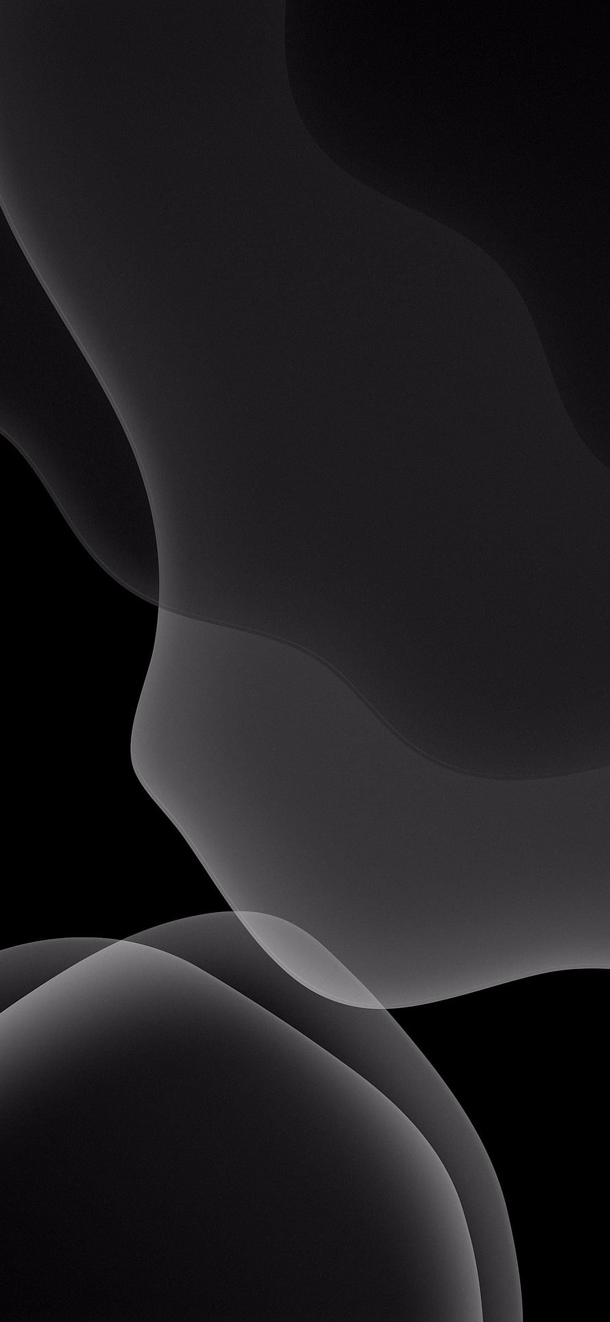 Abstract Dark Grey Curved Shapes on Black Background Minimalist Wallpaper HD phone wallpaper
