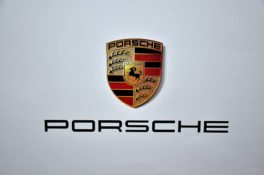 Porsche Stuttgart Crest Emblem on Clean White Background HD wallpaper