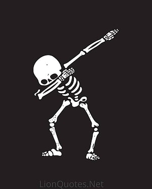 Funny Dabbing Skeleton Illustration on Black Background HD phone wallpaper