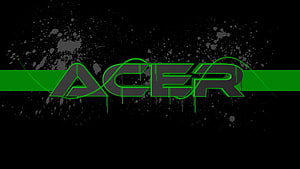 Acer Gaming Logo with Neon Green Accents on Black Grunge Background HD wallpaper