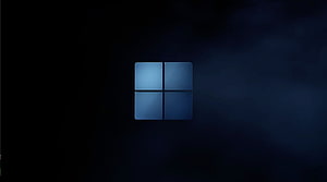 Windows 11 Logo on Dark Blue Background Minimalist Desktop Wallpaper HD wallpaper
