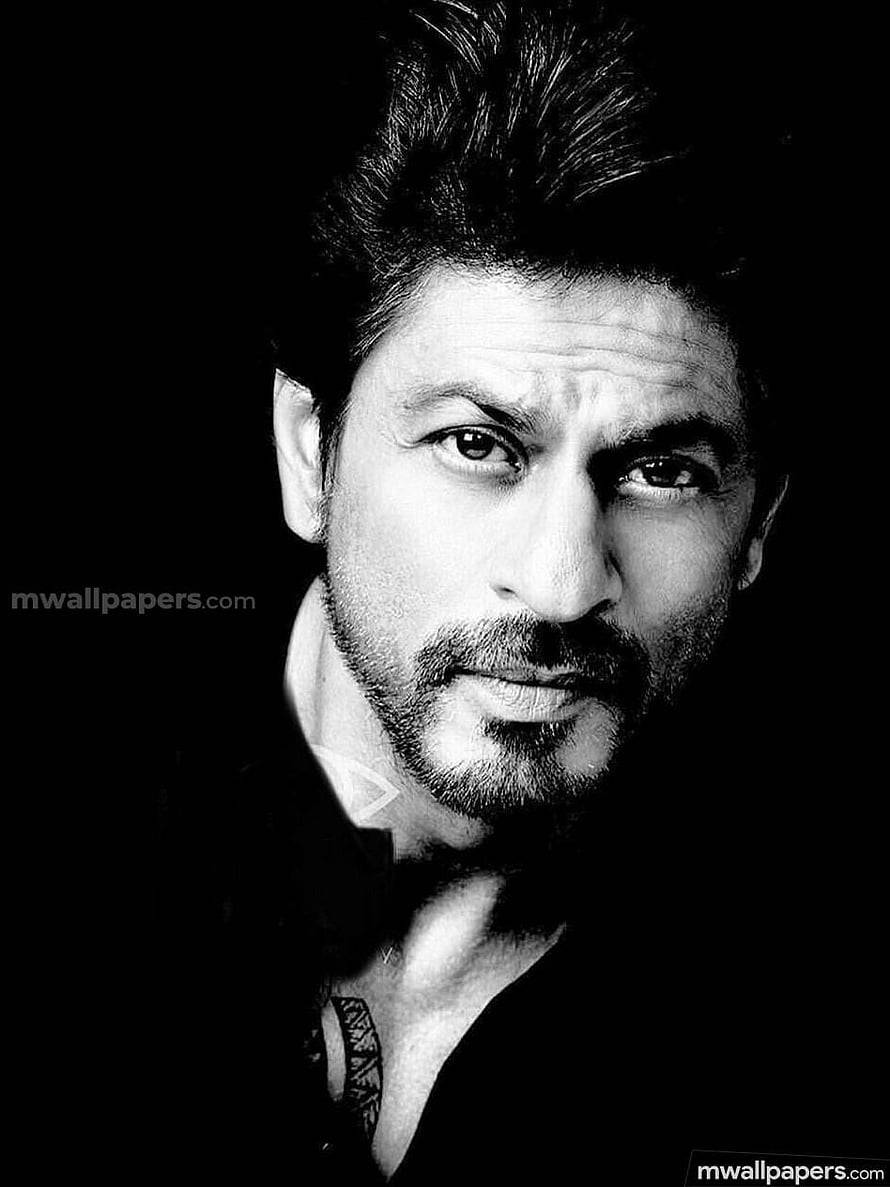 Shah Rukh Khan Intense Black And White Portrait With Beard And Tattoo HD phone wallpaper