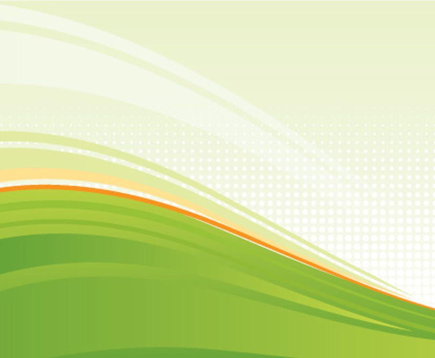 Abstract Green Wavy Vector Background with Orange Accent and Dot Pattern HD wallpaper