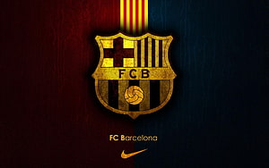FC Barcelona Vintage Crest Wallpaper with Nike Logo HD wallpaper