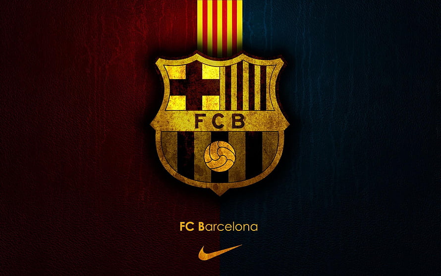 FC Barcelona Vintage Crest Wallpaper with Nike Logo HD wallpaper