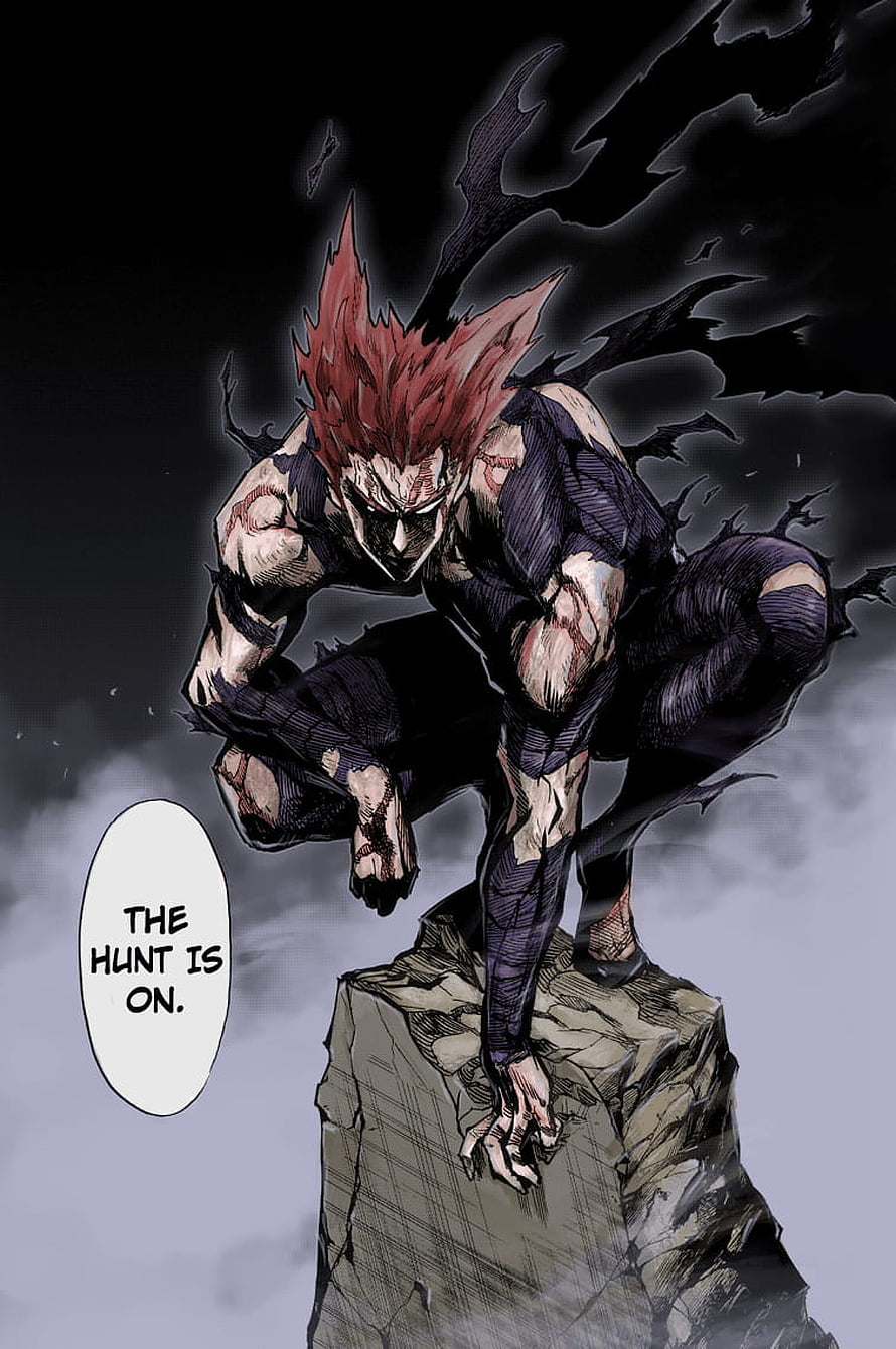 Garou from One Punch Man in a Crouched Combat Stance on a Rock, One Punch Man Garou, garou one punch man HD phone wallpaper