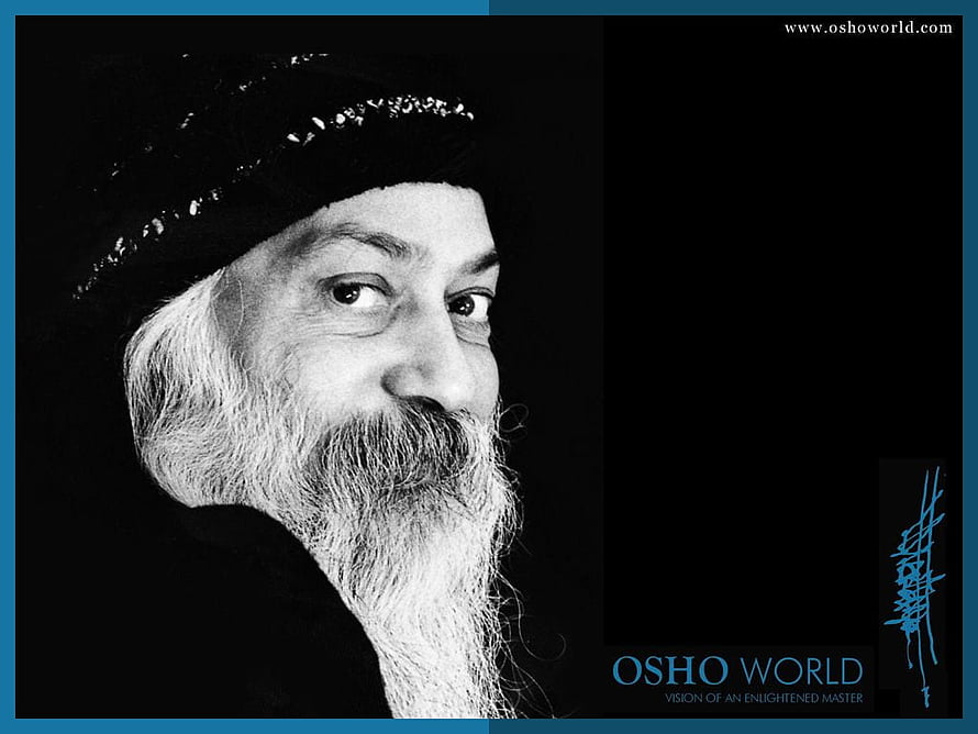 Osho Black and White Portrait with Turban and Long Beard HD wallpaper