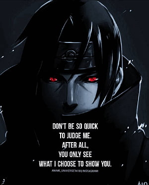 Itachi Uchiha Anime Character Portrait With Red Sharingan Eyes And Dark Moody Atmosphere HD phone wallpaper