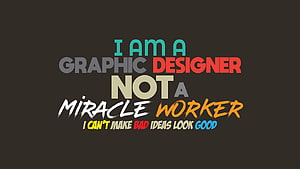 Colorful Typography Quote for Graphic Designers on Dark Background HD wallpaper