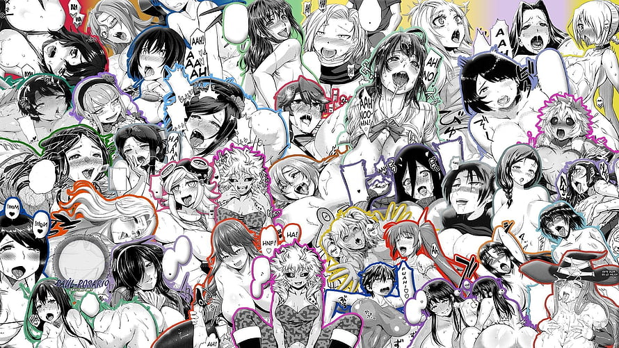 Anime Girls Collage Wallpaper HD wallpaper