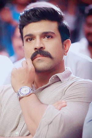 Ram Charan Portrait in Beige Shirt with Watch and Mustache HD phone wallpaper