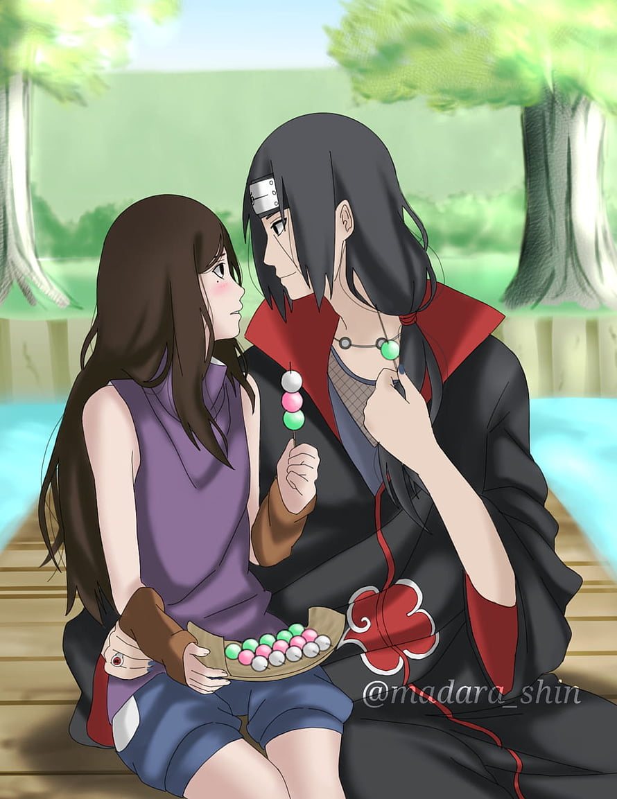 Itachi Uchiha and Hinata Hyuga sharing dango in a romantic anime fanart illustration, Itachi and izumi, Itachi, Naruto ...pinterest, izumi uchiha HD phone wallpaper