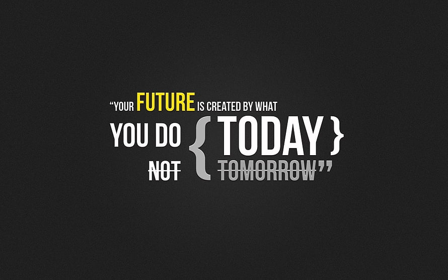 Your Future Is Created By What You Do Today Not Tomorrow Motivational Quote HD wallpaper
