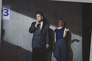 Better Call Saul Kim Wexler and Jimmy McGill in Dramatic Concrete Wall Scene HD wallpaper
