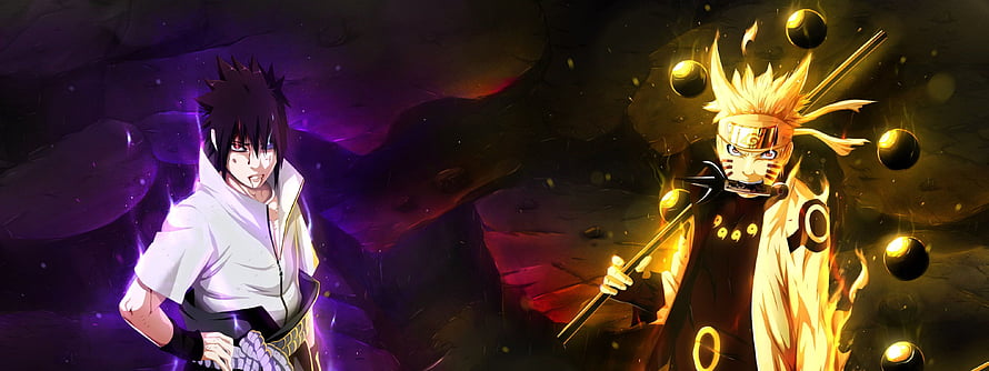 Naruto and Sasuke Final Valley Battle Anime Wallpaper HD wallpaper