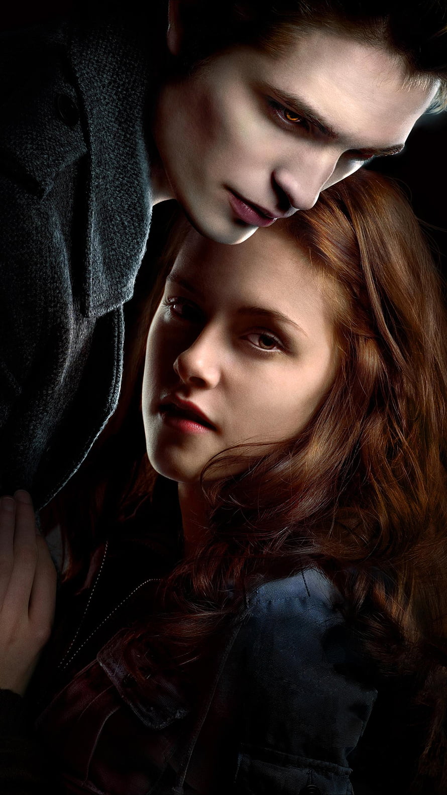 Twilight Saga Edward and Bella Intimate Portrait with Dark Moody Lighting HD phone wallpaper