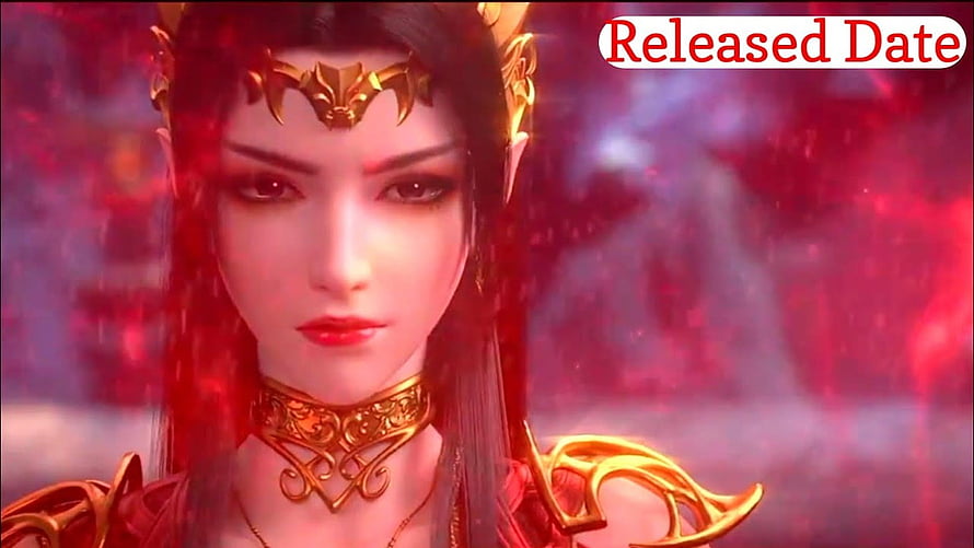 Queen Medusa 3D Animated Character Portrait with Golden Crown and Red Fantasy Background HD wallpaper