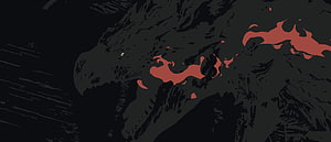 Minimalist Monster Hunter World Map with Red Landmasses on Dark Background HD wallpaper