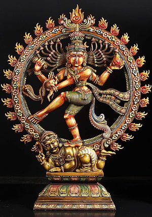 Nataraja Dancing Shiva Statue with Fire Ring and Cosmic Circle HD phone wallpaper