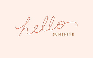 Elegant Hello Sunshine Script Typography on Soft Blush Background HD wallpaper