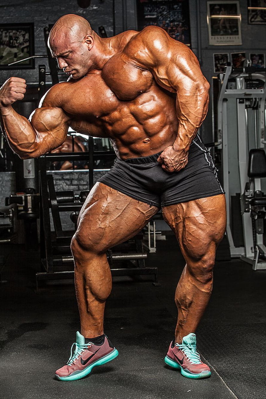 Big Ramy Mr Olympia Bodybuilder Poses in Gym HD phone wallpaper