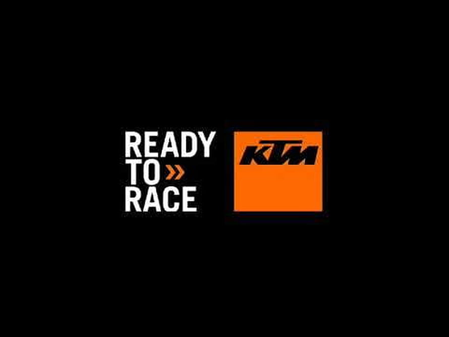 KTM Ready To Race Logo on Black Background with Orange Square HD wallpaper