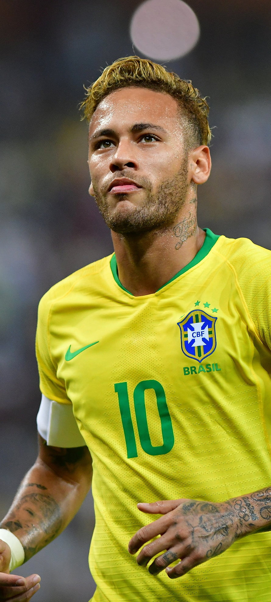 Neymar Jr in Brazil National Team Yellow Jersey Number 10 Soccer Player Portrait HD phone wallpaper