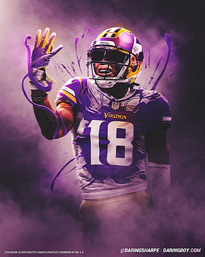 Justin Jefferson Minnesota Vikings 18 Digital Art Wallpaper HD phone wallpaper