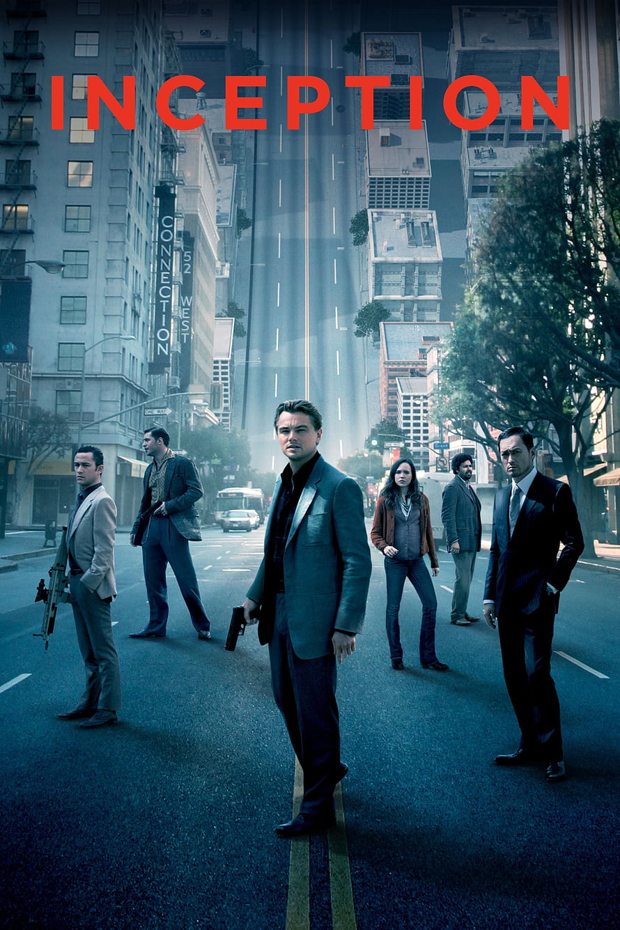 Inception Movie Poster Featuring Leonardo DiCaprio and Cast in Surreal City Street HD phone wallpaper