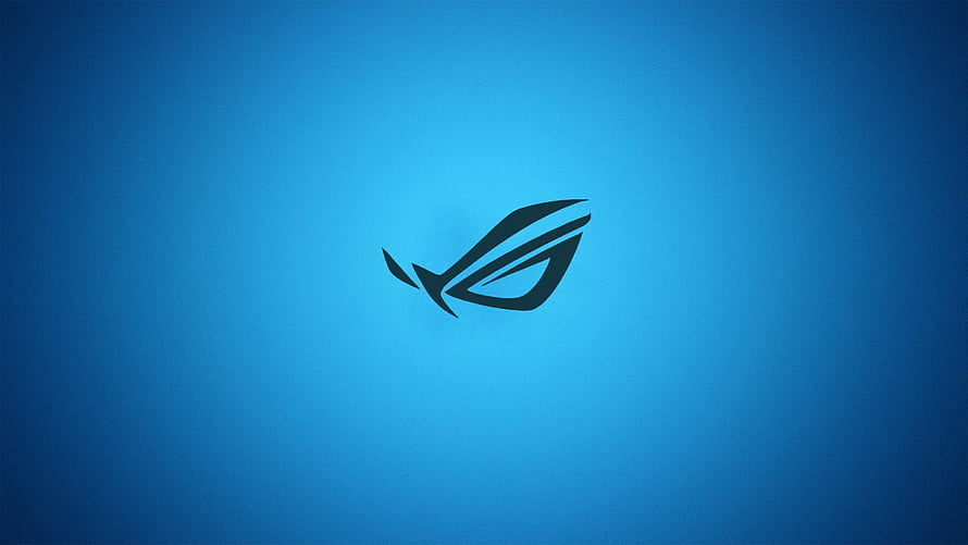 Asus Republic of Gamers Logo on Blue Gradient Background HD wallpaper