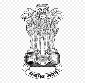 National Emblem of India Line Art Illustration With Ashoka Pillar Lions and Dharma Chakra HD wallpaper