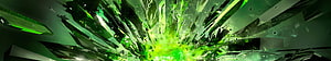 Vibrant Green Glass Shatter Explosion Abstract Digital Art HD wallpaper