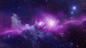 Vibrant Purple Nebula and Star Field in Deep Space HD wallpaper
