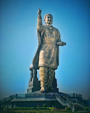 Basaveshwara Statue in Karnataka India Monumental Sculpture Against Blue Sky HD phone wallpaper