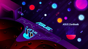 ASUS ZenBook Neon Cyberpunk 3D Abstract Wallpaper HD wallpaper