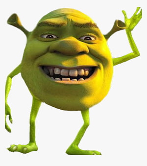 Shrek 3D Animated Character with Green Skin and Wide Grin on White Background HD phone wallpaper