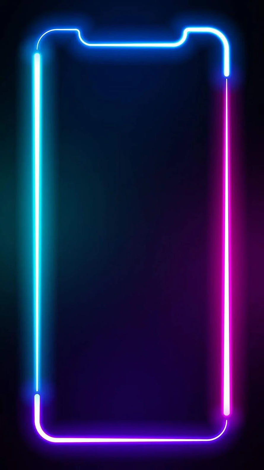 Neon Smartphone Outline Wallpaper With Blue And Purple Gradient Glow HD phone wallpaper